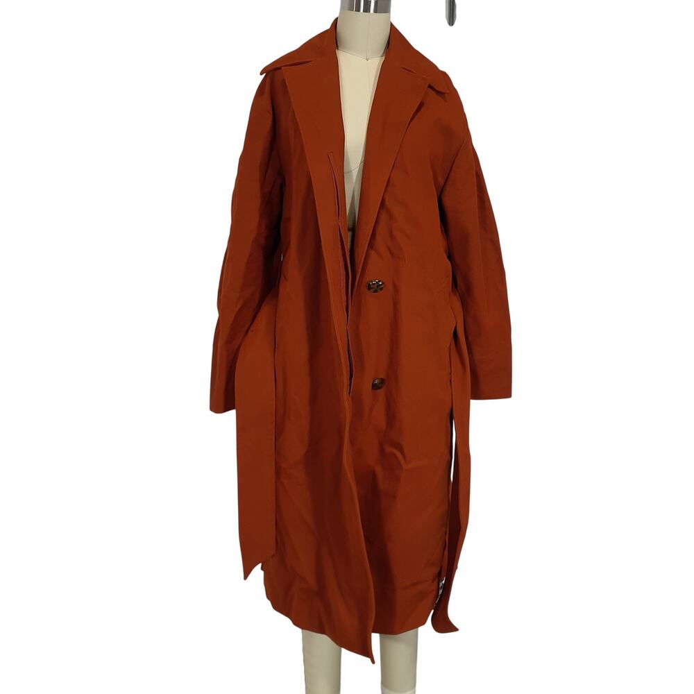 Vince Tailored Rust Amber Wrap Size M Coat - Picture 2 of 4